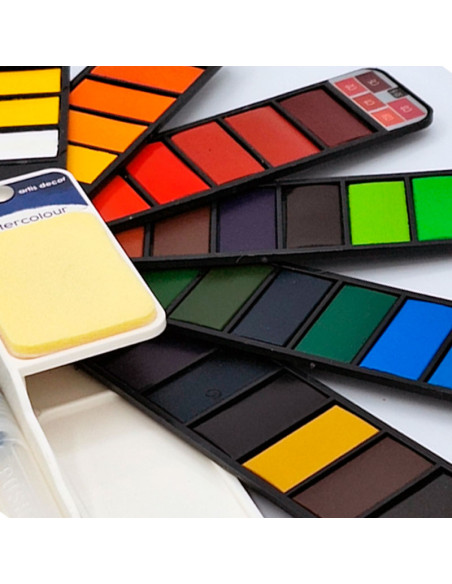 Caja acuarela abanico