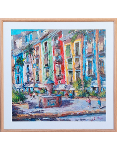 Técnica mixta Fuente Plaza San Pedro S.Santiago