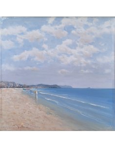 Cuadro día de playa en La Vila Joiosa por José Caballero