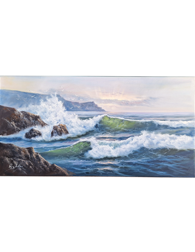 Rompiendo olas en rocas por Mario Roig