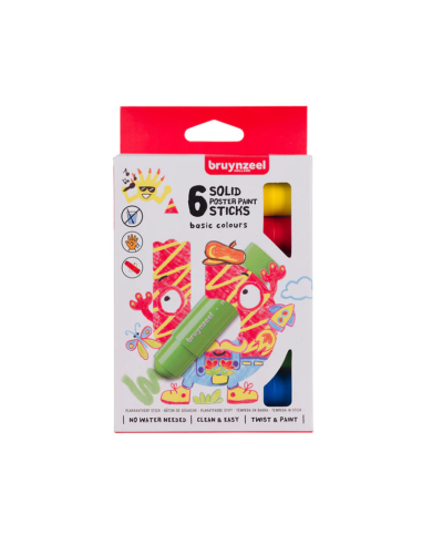 Estuche de 6 témperas en barra Kids