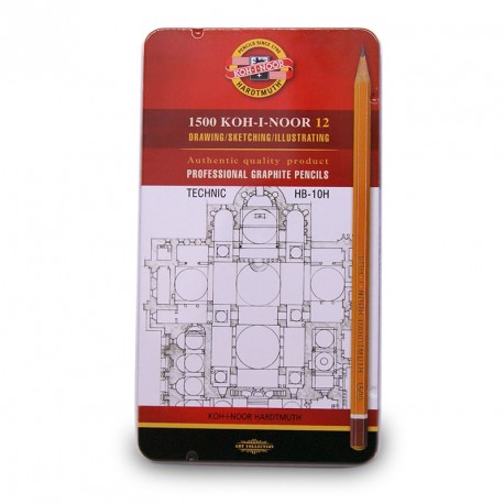 Caja Metálica 12 Lápices Grafito - HB-10H Caja Metálica 12 Lápices Grafito - HB-10H