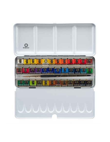 Caja metálica de 24 acuarelas Rembrandt